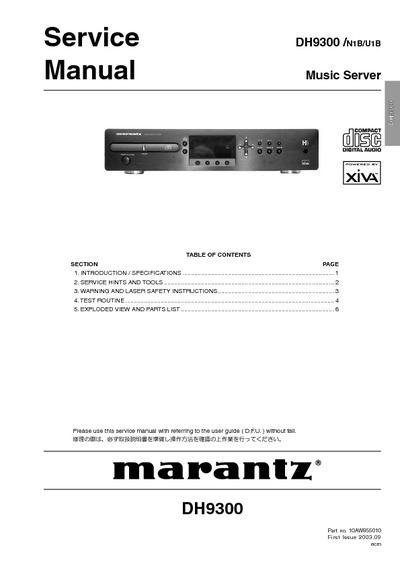 Marantz DH-9300 Service Manual