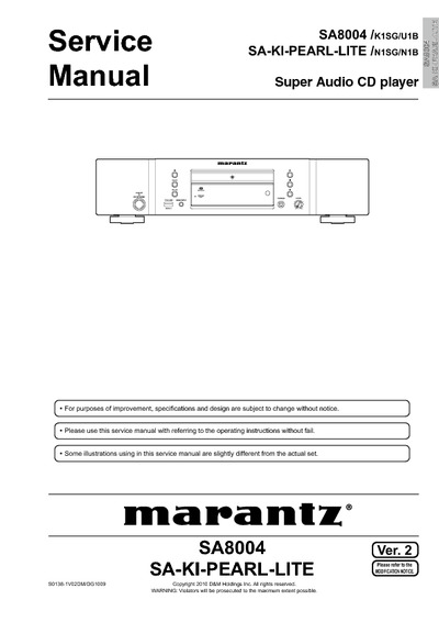 Marantz SA-8004 Service Manual