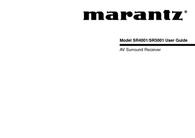 Marantz SR-5001 Owners Manual