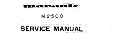 Marantz M-2500 Service Manual