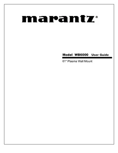 Marantz WB-6000 Owners Manual
