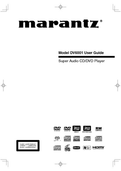 Marantz DV-6001 Owners Manual