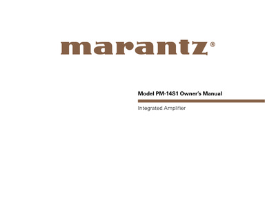 Marantz PM-14S1 Owners Manual