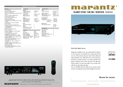 Marantz DH-9500 Brochure