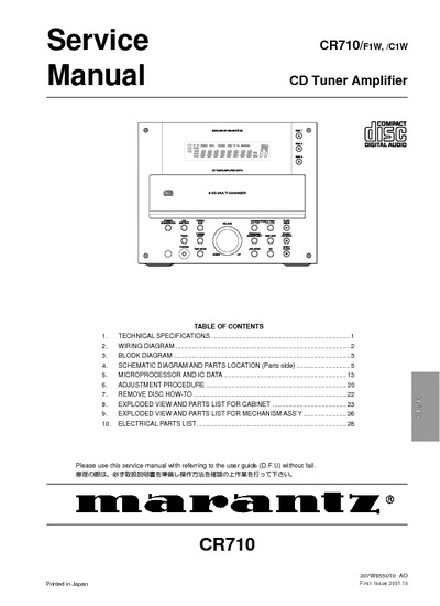 Marantz CR-710 Owners Manual