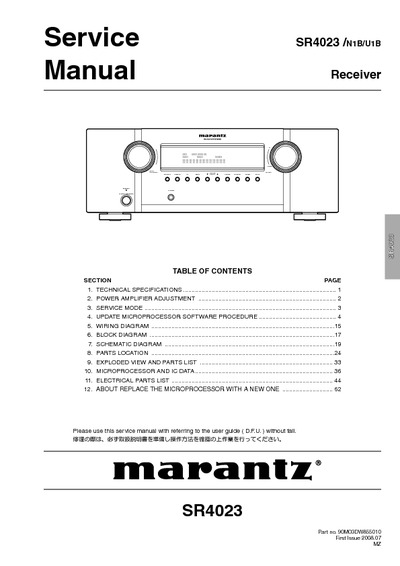 Marantz SR-4023 Service Manual