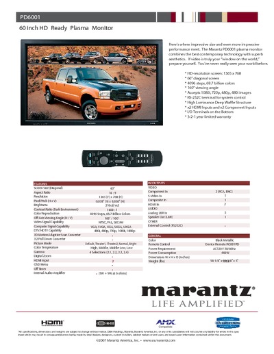 Marantz PD-6001 Brochure