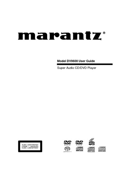 Marantz DV-9600 Owners Manual