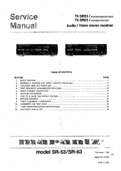 Marantz SR-63 Service Manual