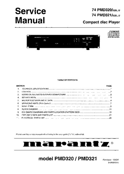 Marantz PMD-320 Service Manual