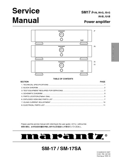 Marantz SM-17-SA Service Manual