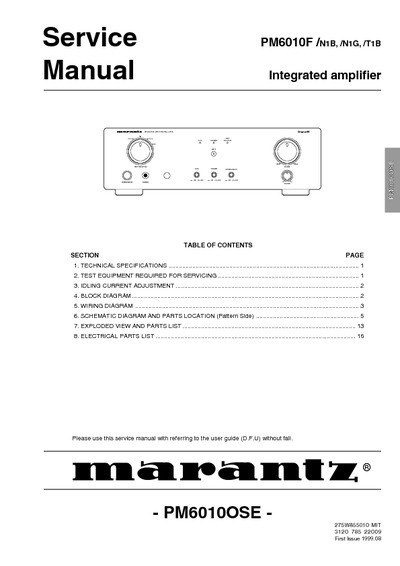 Marantz PM-6010 Service Manual