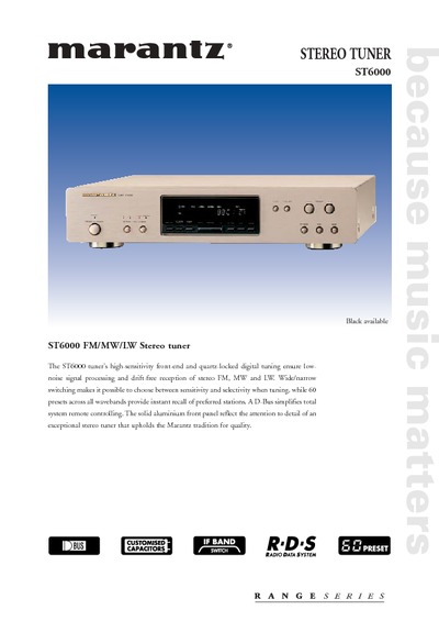 Marantz ST-6000 Brochure