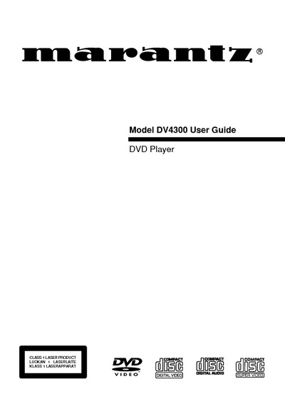 Marantz DV-4300 Owners Manual