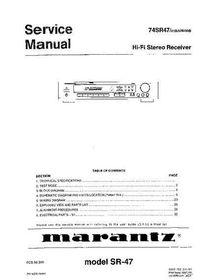 Marantz SR-47 Service Manual