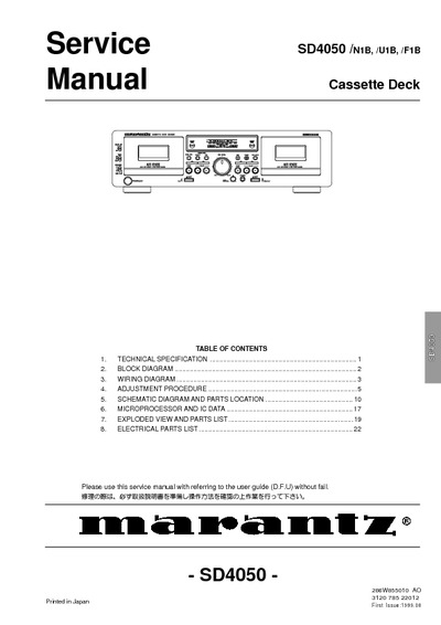 Marantz SD-4050 Service Manual