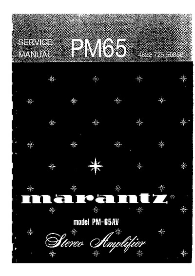Marantz PM-65-AV Service Manual