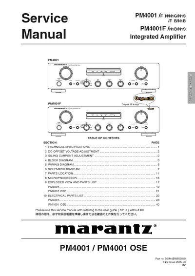 Marantz PM-4001-F Service Manual