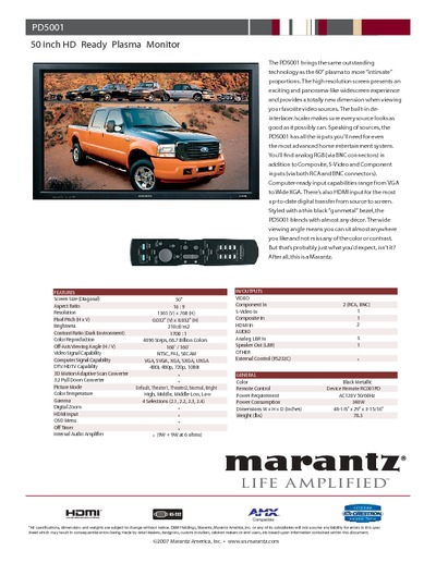Marantz PD-5001 Brochure