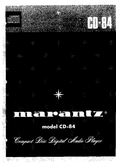 Marantz CD-84 Service Manual