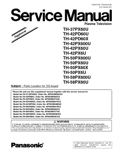 Panasonic TH-42PD60U schematics