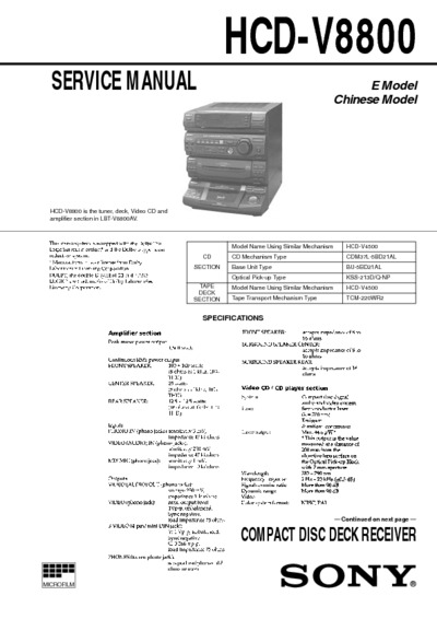 Sony HCD-V8800