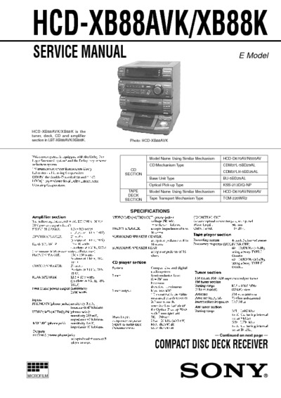 Sony HCD-XB88AVK, HCD-XB88K