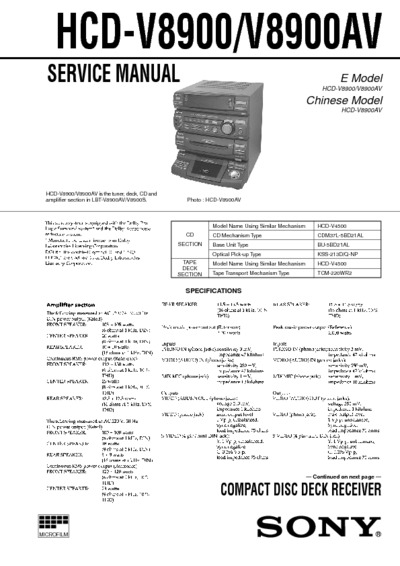 Sony HCD-V8900 AV
