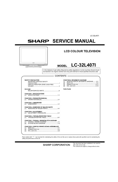 SHARP LC-32L407I