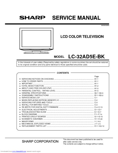 Sharp LC-32AD5E-BK
