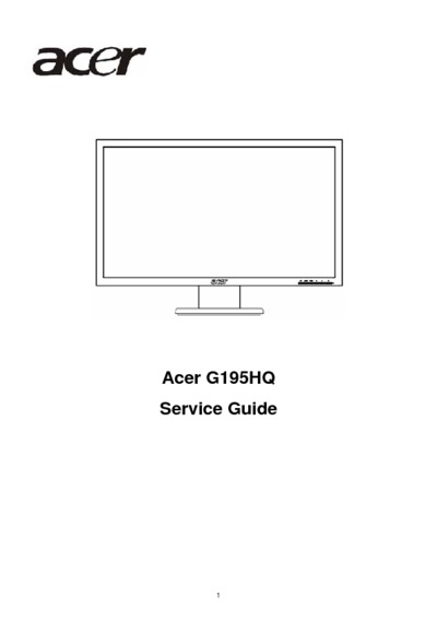 Acer SG G195HQ G185H BOOK monitor