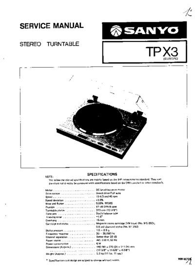 SANYO TPX3