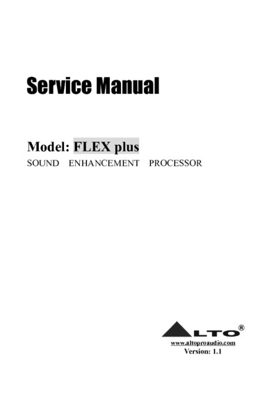 ALTO FLEX-PLUS service manual