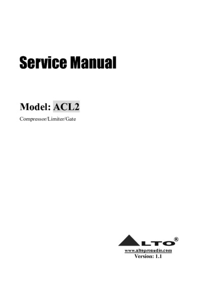 ALTO ACL2 Service Manual