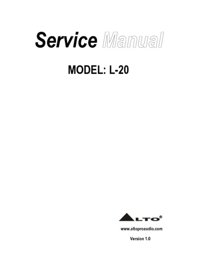 ALTO L-20 service manual