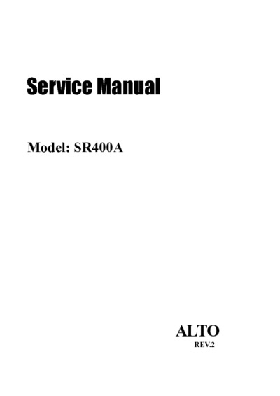 ALTO SR400A service manual