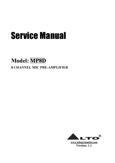 ALTO MP8D service manual
