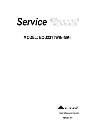 ALTO EQU231TWIN-MKII service manual
