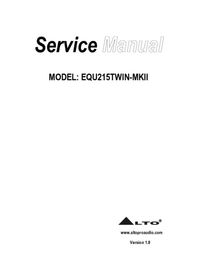 ALTO EQU215TWIN-MKII service manual