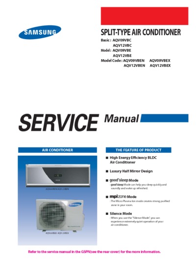 Samsung AQV09 12 VBEN service Manual