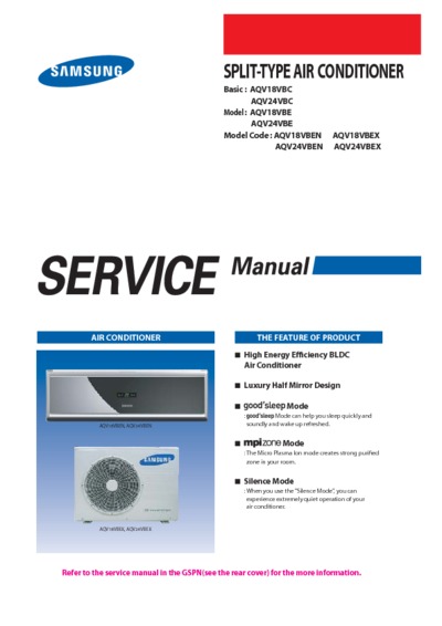 Samsung AQV18 24 VBEN Service Manual