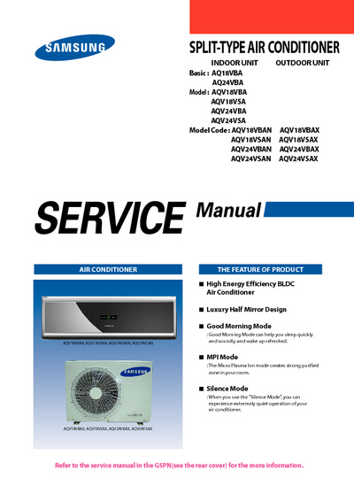 Samsung AQV18 24 VBAN Service Manual