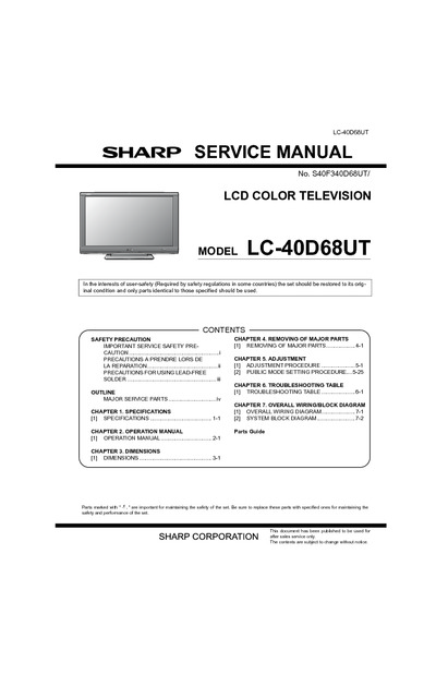 Sharp LC-40D68UT