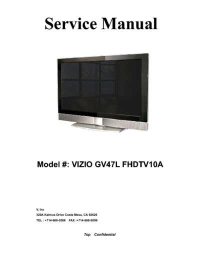 Vizio GV47L FHDTV10A LCD TV