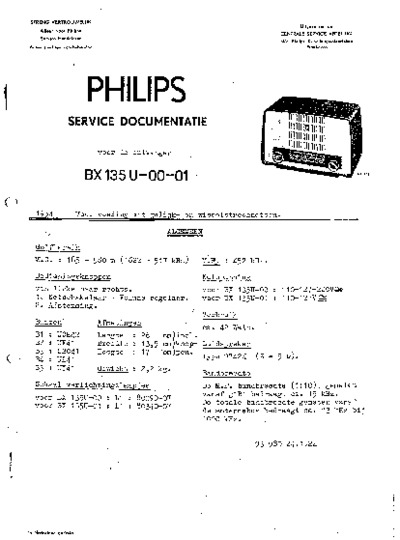 PHILIPS BX135-U Service Manual