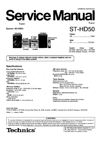 TECHNICS ST-HD-50