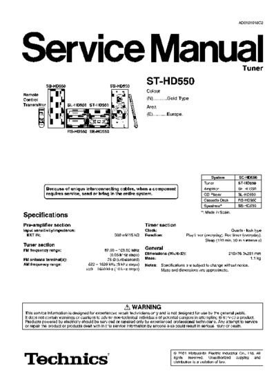 TECHNICS ST-HD-550