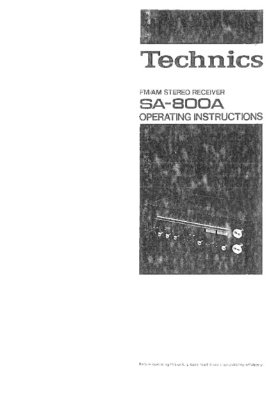 TECHNICS SA-800-A Schematics