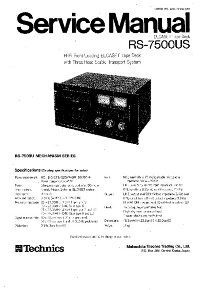 TECHNICS RS-7500-US
