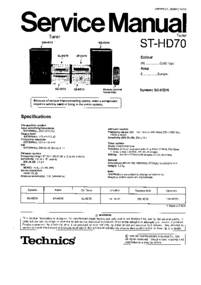 TECHNICS ST-HD-70